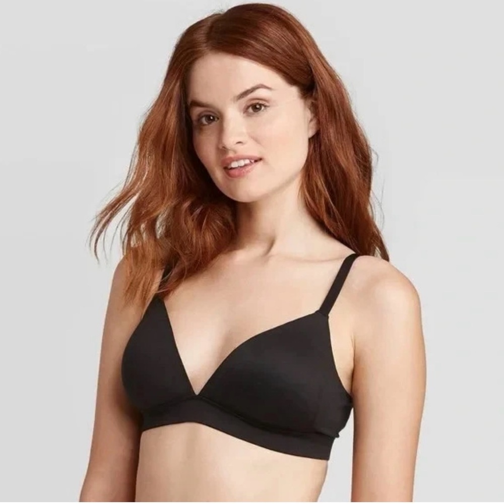 NEW Auden Smooth Lightly Lined Wirefree Bra Black Size 36D